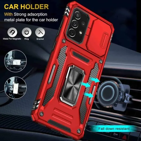 Ударопрочный чехол Camshield Army Ring для Samsung Galaxy A73 5G — Красный — фото 2 Ударопрочный чехол Camshield Army Ring для Samsung Galaxy A73 5G — Красный — фото 2