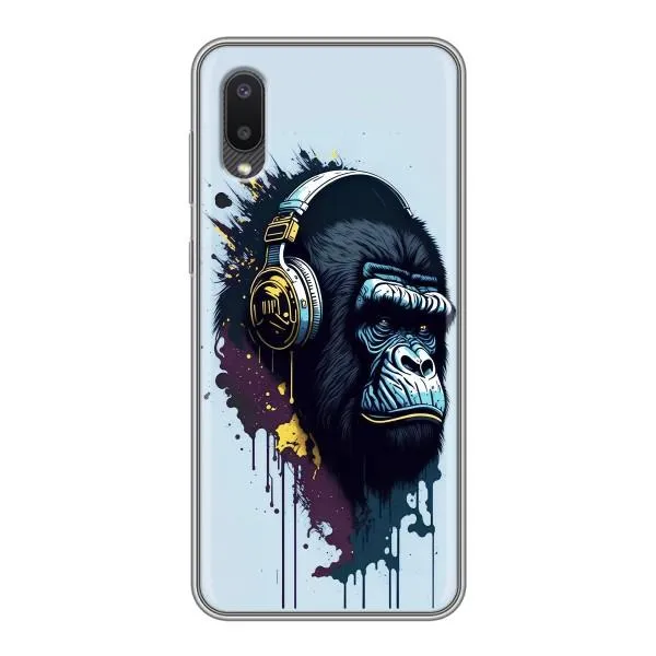 Чехол с принтом «Горилла в наушниках» для Samsung Galaxy M02 (M022) Чехол с принтом «Горилла в наушниках» для Samsung Galaxy M02 (M022)