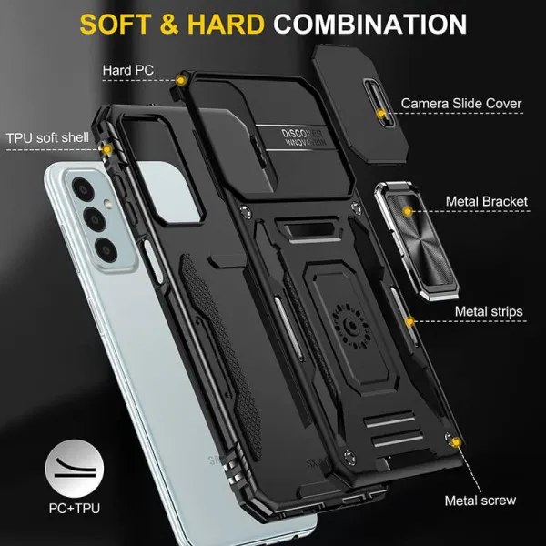 Ударостійкий чохол Camshield Army Ring для Samsung Galaxy M23 5G / M13 4G — Чорний — фото 4