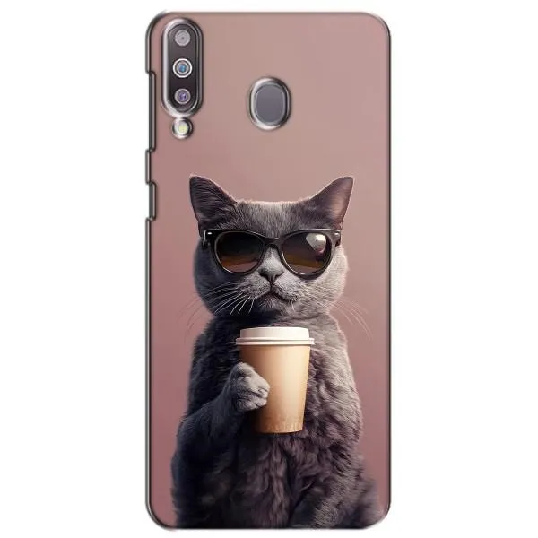 Чехол с принтом «Кот с кофе» для Samsung Galaxy M30 (M305)