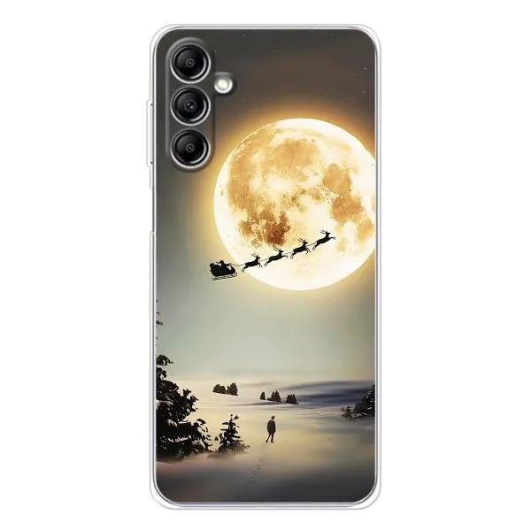 Чохол з принтом «Санта на місяці» для Samsung Galaxy M36 Чохол з принтом «Санта на місяці» для Samsung Galaxy M36