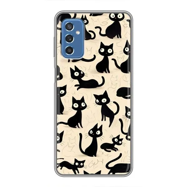 Чехол с принтом «Черные коты» для Samsung Galaxy M52 Чехол с принтом «Черные коты» для Samsung Galaxy M52