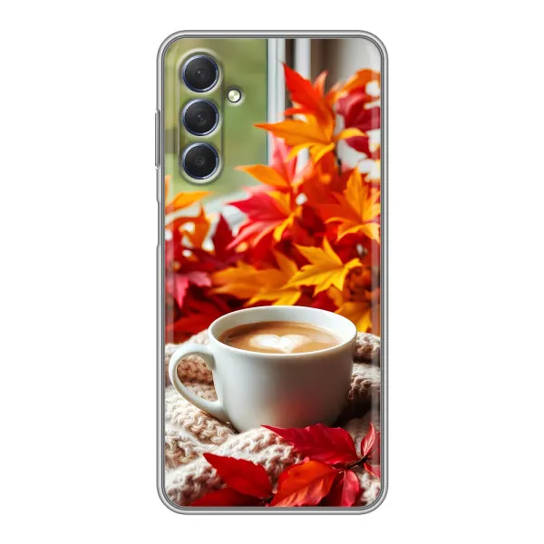 Чехол с принтом «Кофе и листья» для Samsung Galaxy M54 (5G)