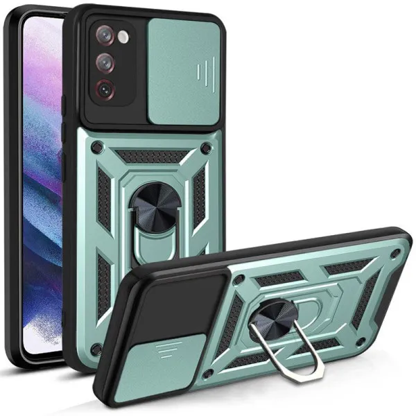Чехол Ummi Camshield Serge Ring для Samsung Galaxy S20 FE — Зеленый — фото 1