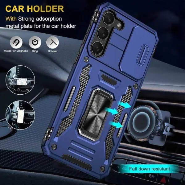 Ударопрочный чехол Camshield Army Ring для Samsung Galaxy S21 FE — Синий — фото 4 Ударопрочный чехол Camshield Army Ring для Samsung Galaxy S21 FE — Синий — фото 4