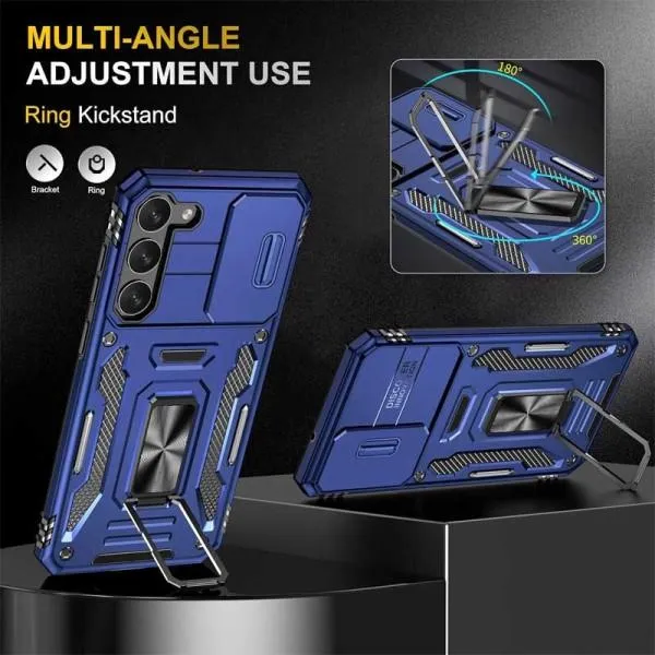 Ударопрочный чехол Camshield Army Ring для Samsung Galaxy S21 FE — Синий — фото 5 Ударопрочный чехол Camshield Army Ring для Samsung Galaxy S21 FE — Синий — фото 5