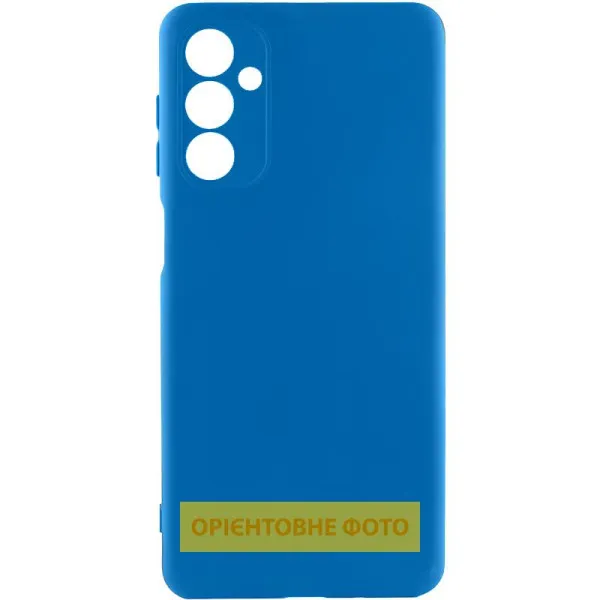 Чехол TPU GETMAN Liquid Silk Full Camera для Samsung Galaxy S21 — Синий