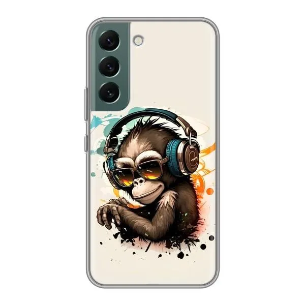 Чехол с принтом «Макака в наушниках» для Samsung Galaxy S22 Plus