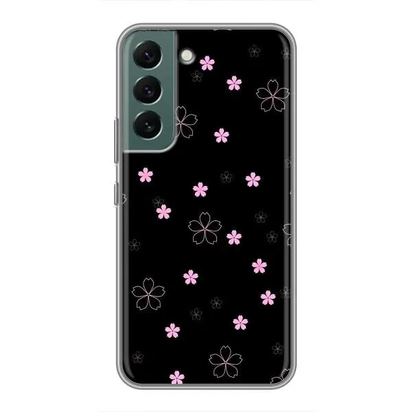 Чехол с принтом «Розовые цветы на черном» для Samsung Galaxy S22 Plus