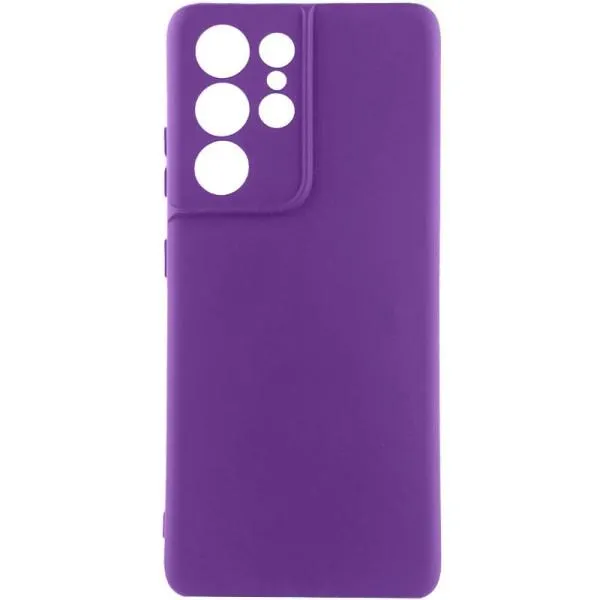 Чехол TPU GETMAN Liquid Silk Full Camera для Samsung Galaxy S22 Ultra — Фиолетовый — фото 1