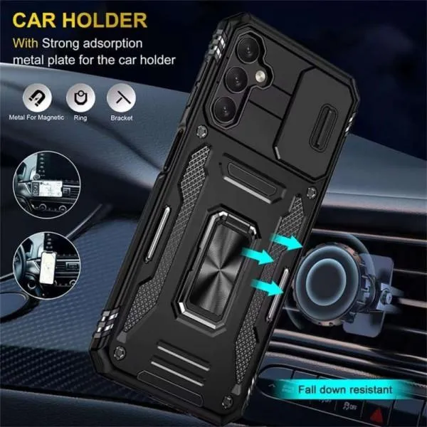 Ударопрочный чехол Camshield Army Ring для Samsung Galaxy S23 FE — Черный — фото 4