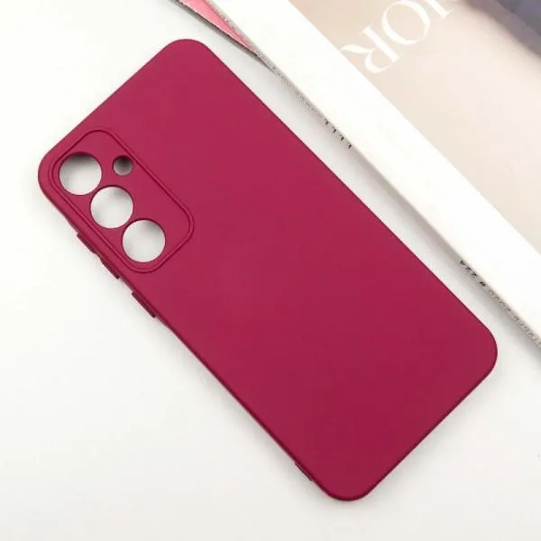Чехол TPU GETMAN Liquid Silk Full Camera для Samsung Galaxy S23 FE — Бордовый — фото 2