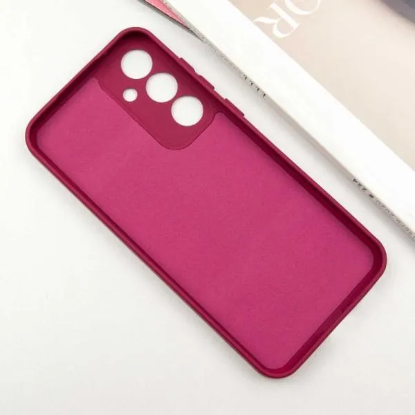 Чехол TPU GETMAN Liquid Silk Full Camera для Samsung Galaxy S23 FE — Бордовый — фото 3