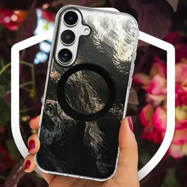 Чехол TPU Shiny Mountain Magnetic Fit для Samsung Galaxy S23 FE — Черный — фото 3