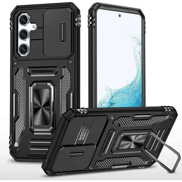 Ударопрочный чехол Camshield Army Ring для Samsung Galaxy S23+ — Черный — фото 1