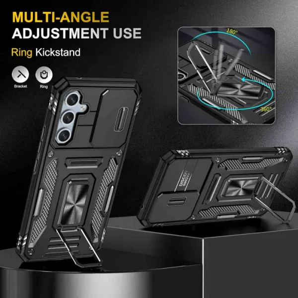 Ударопрочный чехол Camshield Army Ring для Samsung Galaxy S23+ — Черный — фото 5