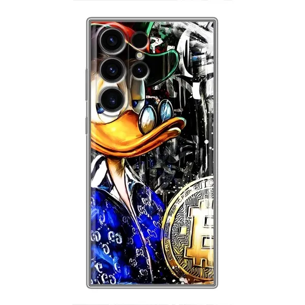 Чехол с принтом «Биткойн Скрудж» для Samsung Galaxy S23 Ultra