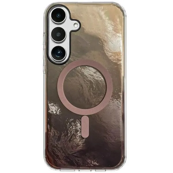 Чехол TPU Shiny Mountain Magnetic Fit для Samsung Galaxy S24 FE — Коричневый — фото 1