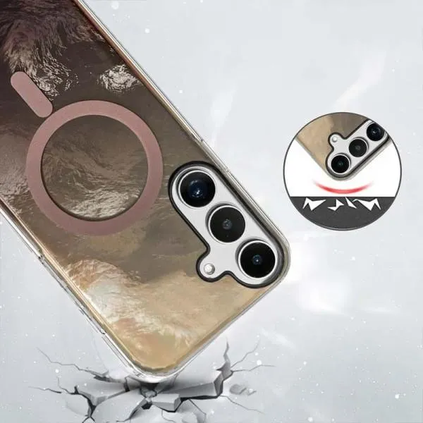 Чехол TPU Shiny Mountain Magnetic Fit для Samsung Galaxy S24 FE — Коричневый — фото 2
