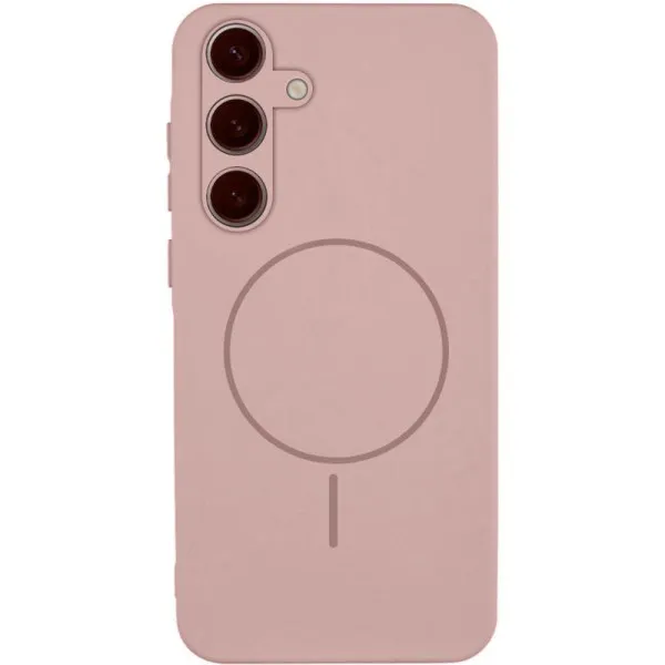 Чехол Silicone Cover Lakshmi Full Camera (AA) with Magnetic Fit для Samsung Galaxy S24 FE — Розовый
