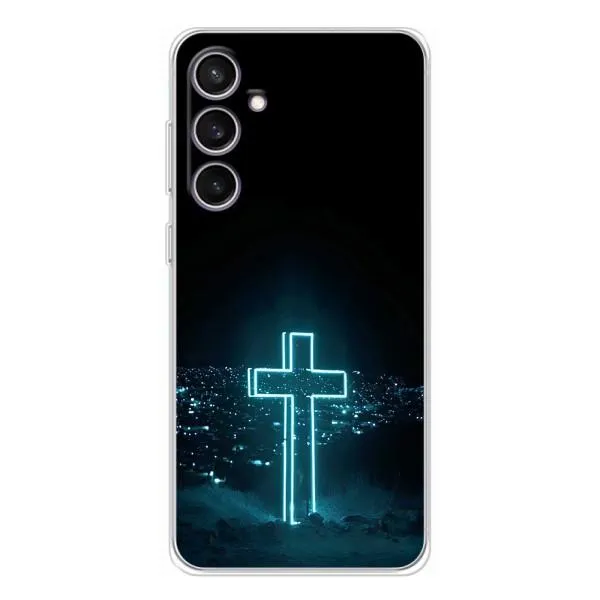 Чехол с принтом «Крест и город» для Samsung Galaxy S24 FE Чехол с принтом «Крест и город» для Samsung Galaxy S24 FE
