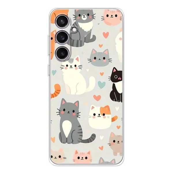 Чехол с принтом «Коллаж котов» для Samsung Galaxy S24 FE