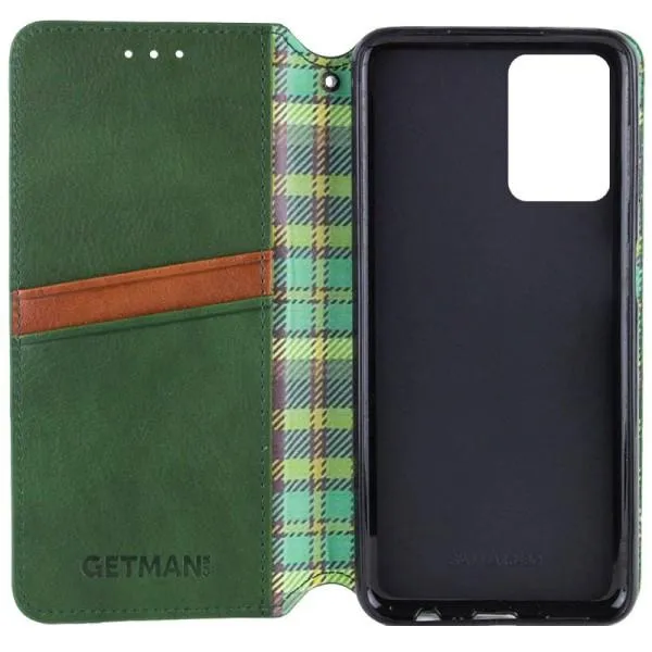 Кожаный чехол-книжка GETMAN Cubic (PU) для Samsung Galaxy S24+ — Зеленый — фото 3