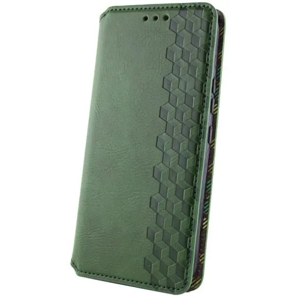Кожаный чехол-книжка GETMAN Cubic (PU) для Samsung Galaxy S24+ — Зеленый — фото 4