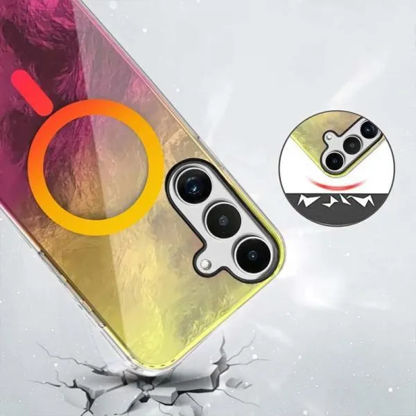 Чехол TPU Shiny Mountain Magnetic Fit для Samsung Galaxy S24+ — Желтый — фото 2