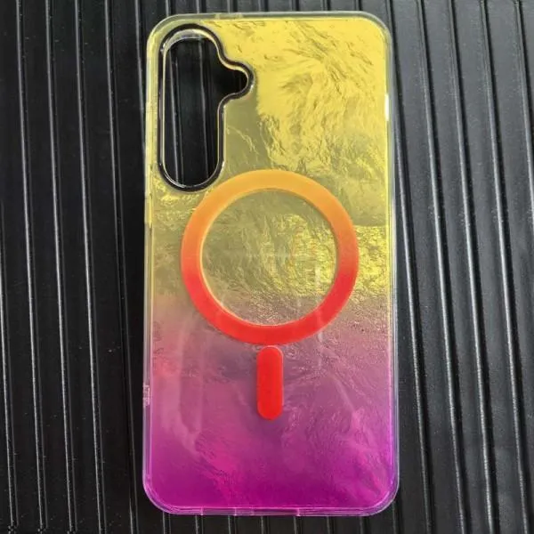 Чехол TPU Shiny Mountain Magnetic Fit для Samsung Galaxy S24+ — Желтый — фото 4