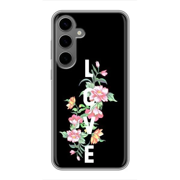 Чехол с принтом «Цветы LOVE» для Samsung Galaxy S24 Plus