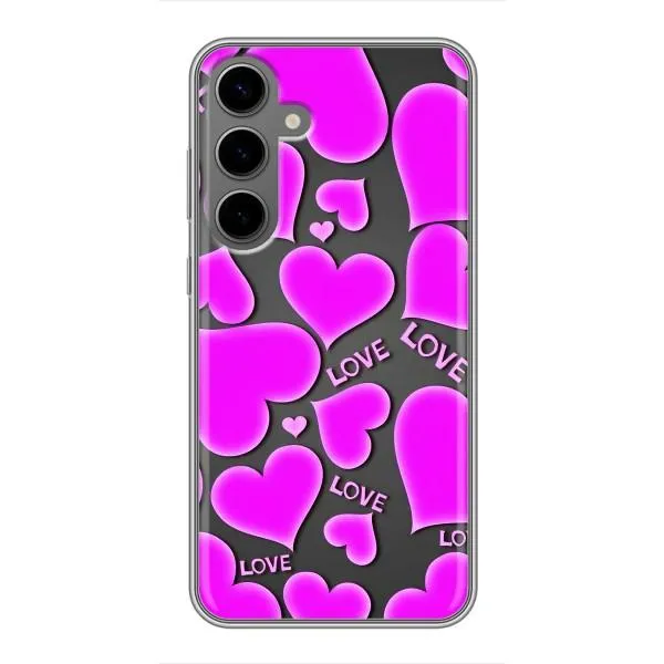Чехол с принтом «Pink hearts» для Samsung Galaxy S24 Plus