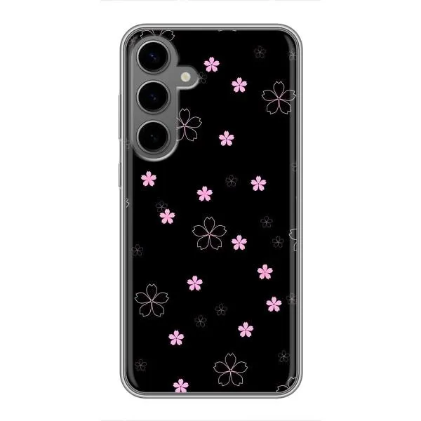 Чехол с принтом «Розовые цветы на черном» для Samsung Galaxy S24 Plus Чехол с принтом «Розовые цветы на черном» для Samsung Galaxy S24 Plus
