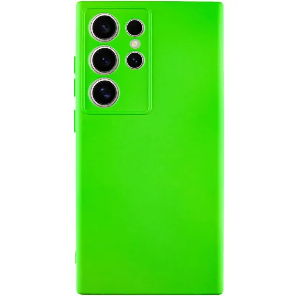 Чехол TPU GETMAN Liquid Silk Full Camera для Samsung Galaxy S24 Ultra — Салатовый — фото 1