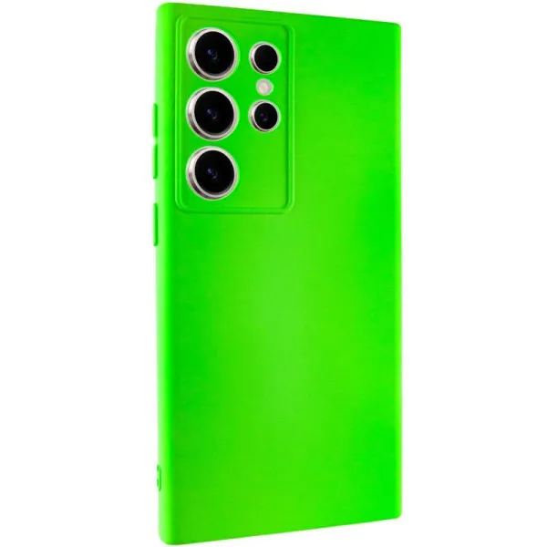 Чехол TPU GETMAN Liquid Silk Full Camera для Samsung Galaxy S24 Ultra — Салатовый — фото 2