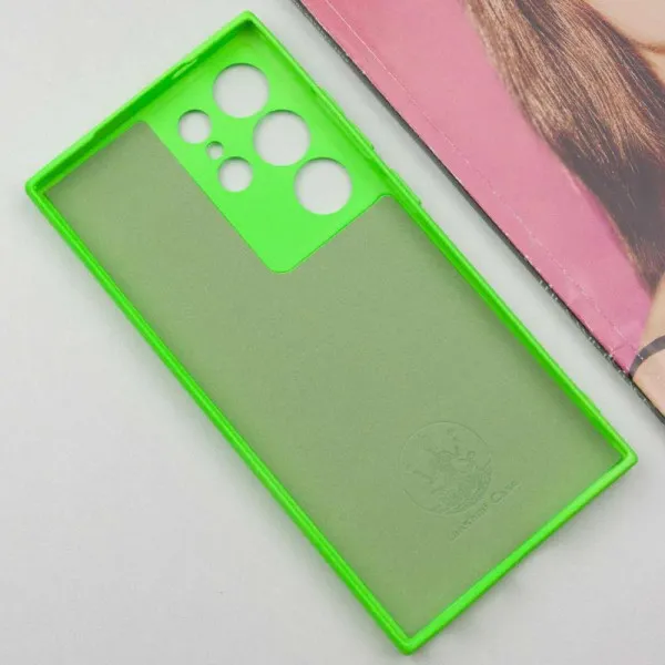 Чехол TPU GETMAN Liquid Silk Full Camera для Samsung Galaxy S24 Ultra — Салатовый — фото 4