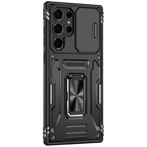 Ударопрочный чехол Camshield Army Ring для Samsung Galaxy S24 Ultra — Черный — фото 2