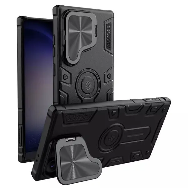 TPU+PC чехол Nillkin CamShield Armor Prop для Samsung Galaxy S24 Ultra — Черный — фото 4
