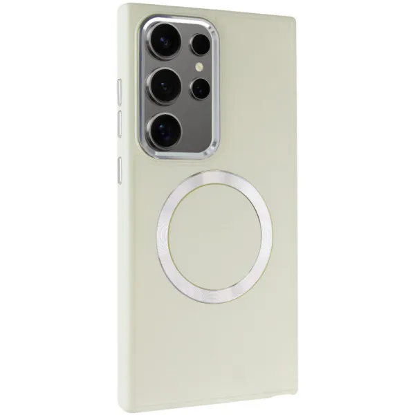 TPU чехол Bonbon Metal Style with Magnetic Fit для Samsung Galaxy S24 Ultra — Белый — фото 1 TPU чехол Bonbon Metal Style with Magnetic Fit для Samsung Galaxy S24 Ultra — Белый — фото 1