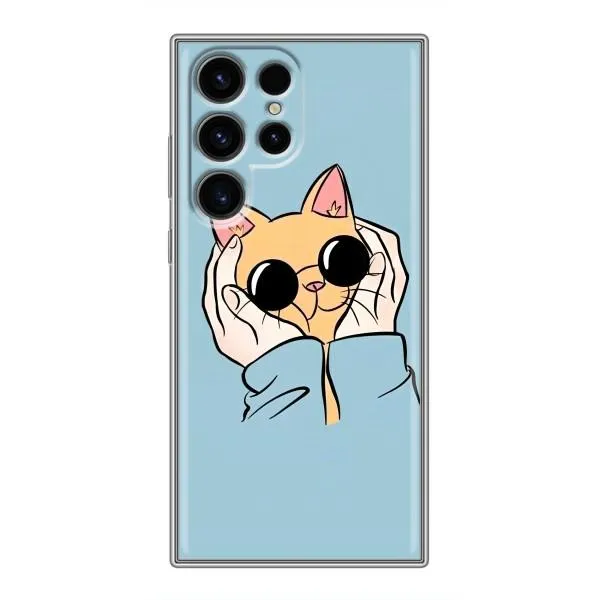 Чехол с принтом «Котик в очках» для Samsung Galaxy S24 Ultra Чехол с принтом «Котик в очках» для Samsung Galaxy S24 Ultra