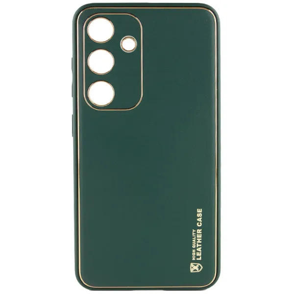 Кожаный чехол Xshield для Samsung Galaxy S24 — Зеленый — фото 1