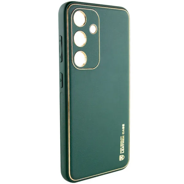 Кожаный чехол Xshield для Samsung Galaxy S24 — Зеленый — фото 2