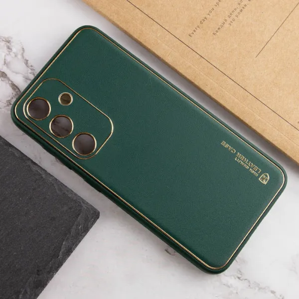Кожаный чехол Xshield для Samsung Galaxy S24 — Зеленый — фото 4