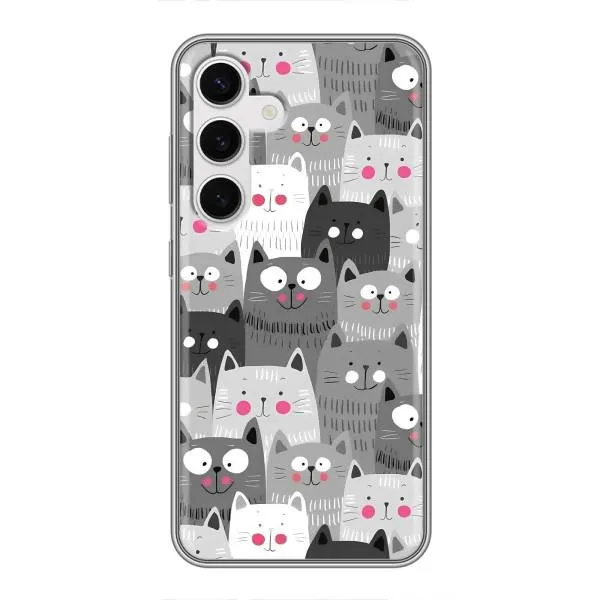 Чехол с принтом «Рисованные котики» для Samsung Galaxy S24 Чехол с принтом «Рисованные котики» для Samsung Galaxy S24