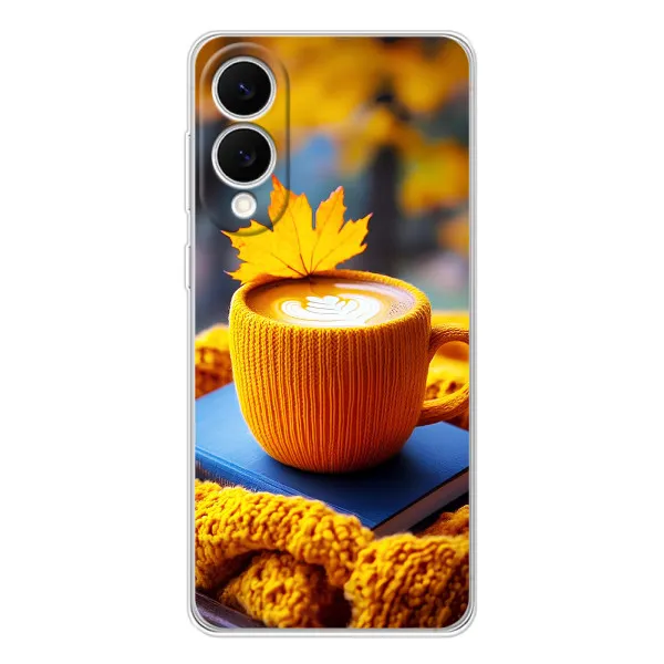 Чохол з принтом «Кава на жовтому пледі» для Samsung Galaxy S25 Edge