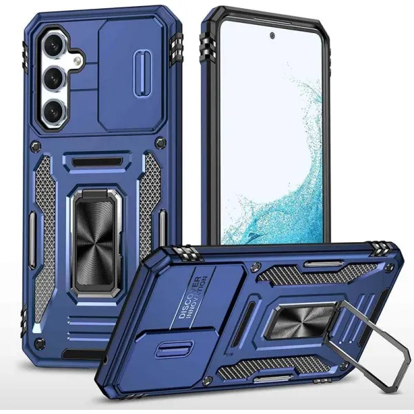 Ударопрочный чехол Camshield Army Ring для Samsung Galaxy S25 FE — Синий — фото 1
