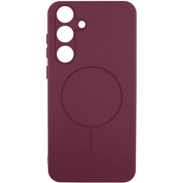 Чехол Silicone Cover Lakshmi Full Camera (AA) with Magnetic Fit для Samsung Galaxy S25 FE — Бордовый