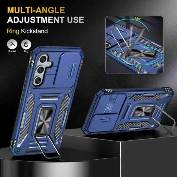 Ударопрочный чехол Camshield Army Ring для Samsung Galaxy S25+ / S24+ — Синий — фото 3