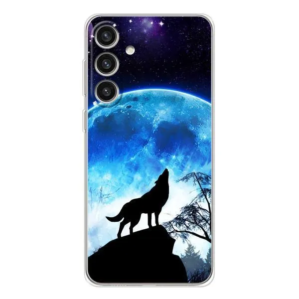 Чехол с принтом «Волк на луну» для Samsung Galaxy S25 Plus Чехол с принтом «Волк на луну» для Samsung Galaxy S25 Plus