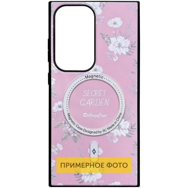 TPU+PC чехол Soft Secret Garden with MagFit для Samsung Galaxy S25 Ultra — Розовый